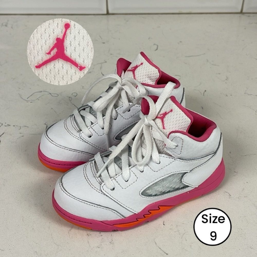 Nike Air Jordan 5 Retro (TD) 'Pinksicle' White Pink Kid’s Size 9C 725172-168